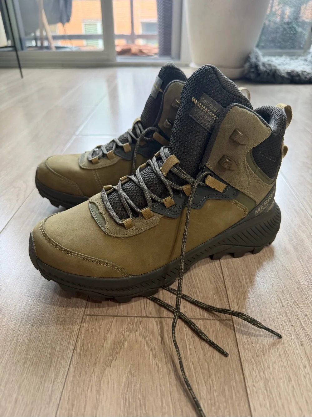 Men's Olive/Tan Hiking Boots - insulated Trail Support